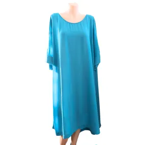 Advocado teal blue chiffon dress, size L/XL, 22-24