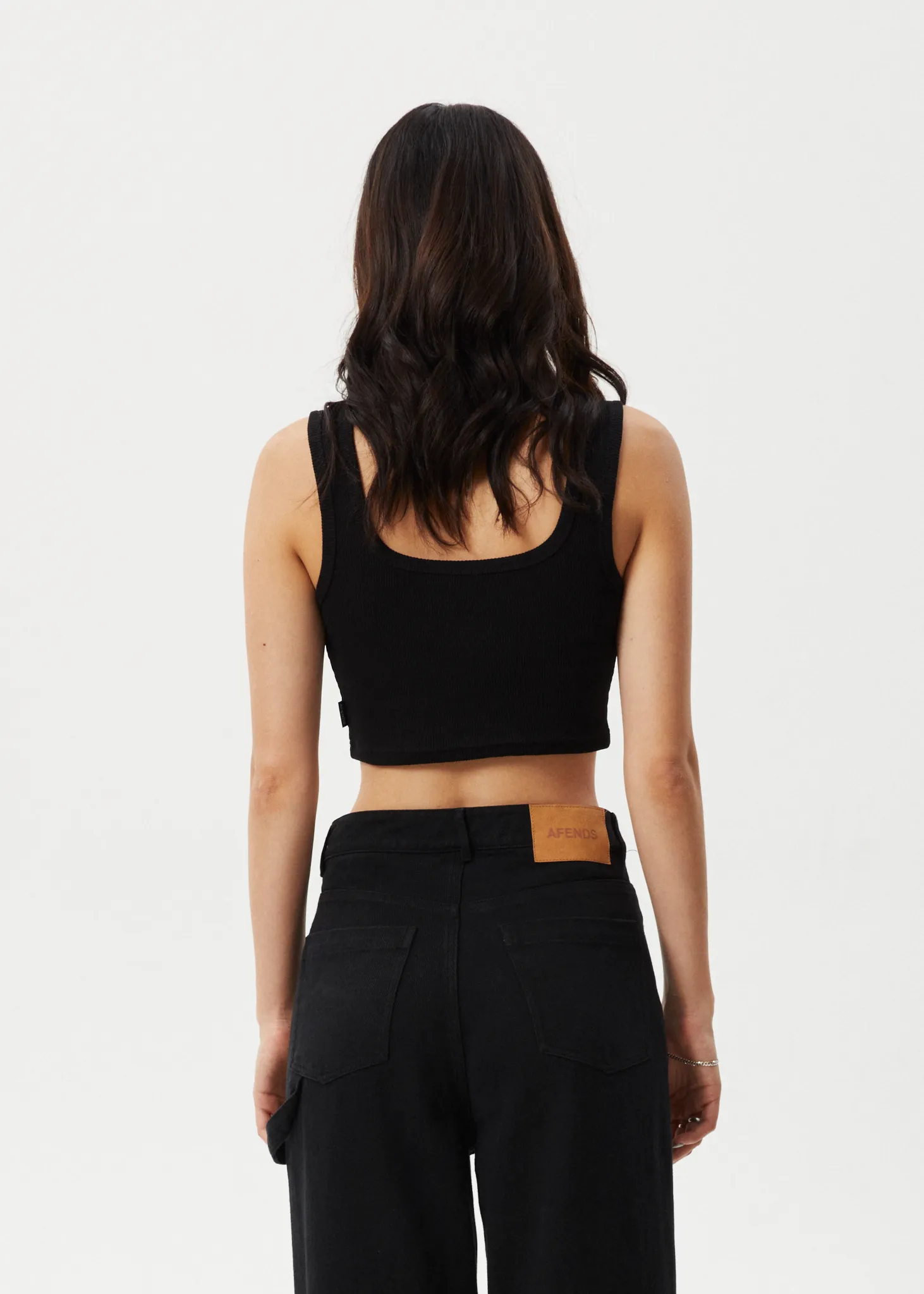 AFENDS Womens Chia - Ribbed Cropped Singlet - Black