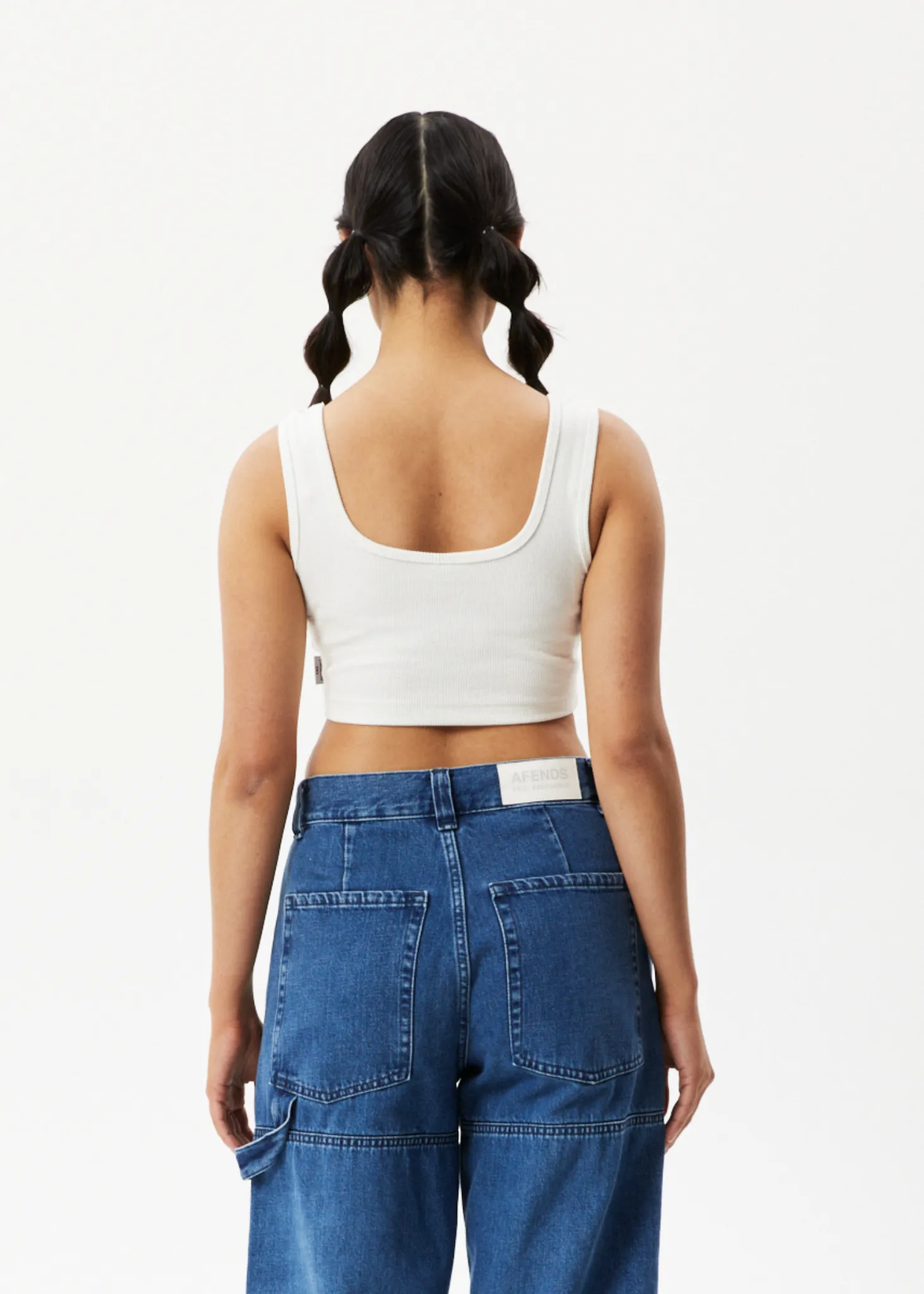 AFENDS Womens Chia - Ribbed Cropped Singlet - Off White