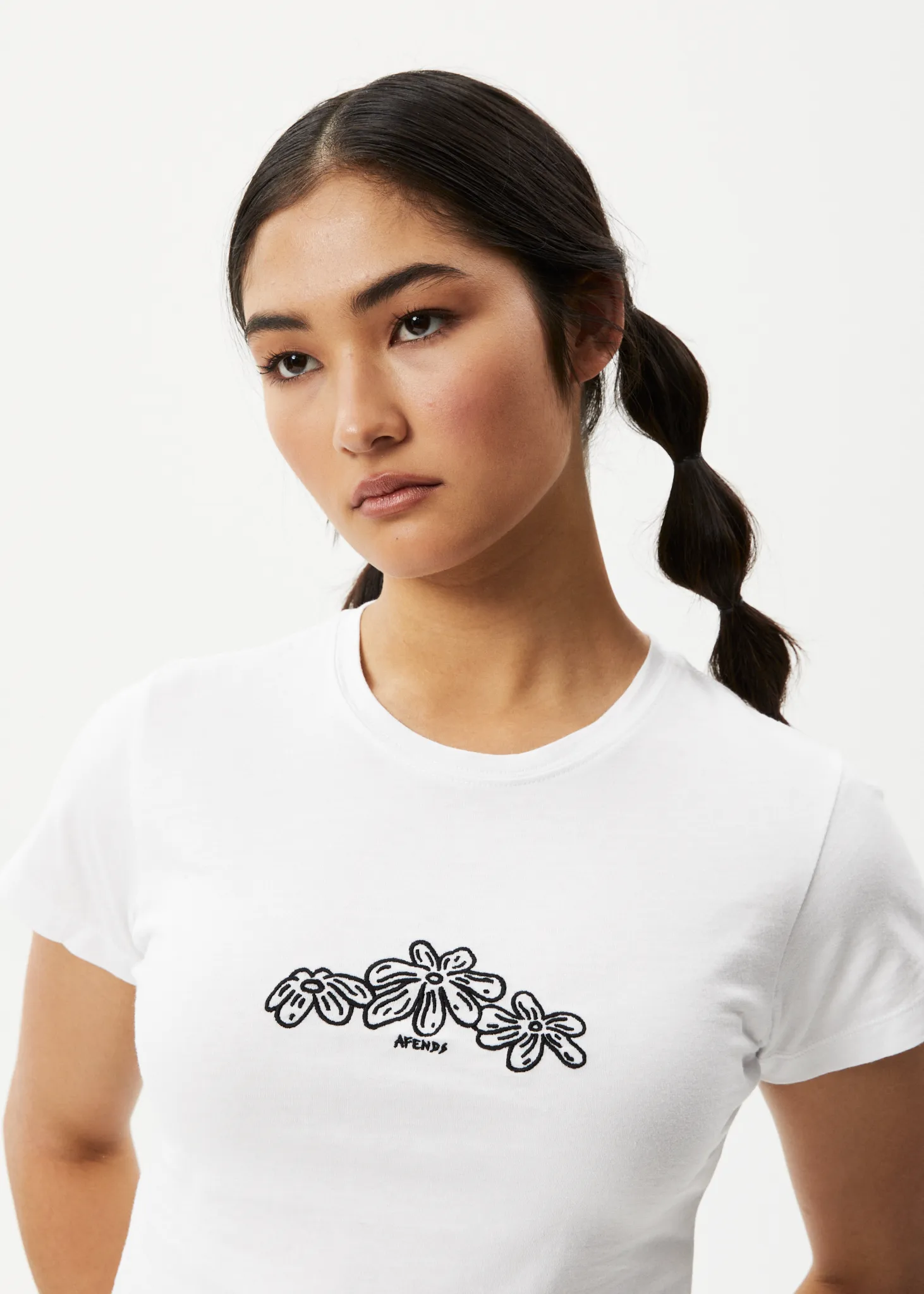 AFENDS Womens Elliot - Baby T-Shirt - White