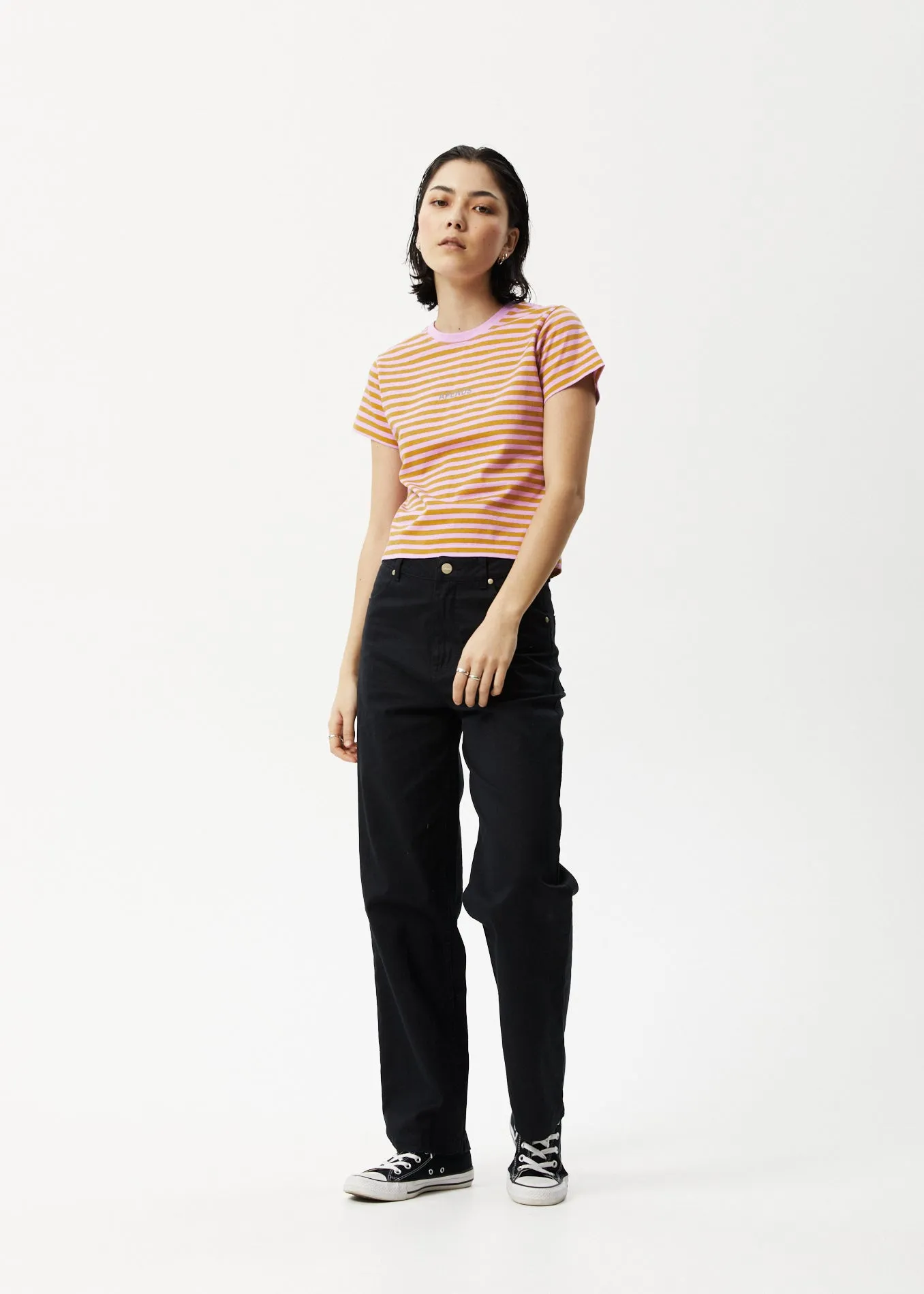 AFENDS Womens Jain - Baby T-Shirt - Candy Stripe