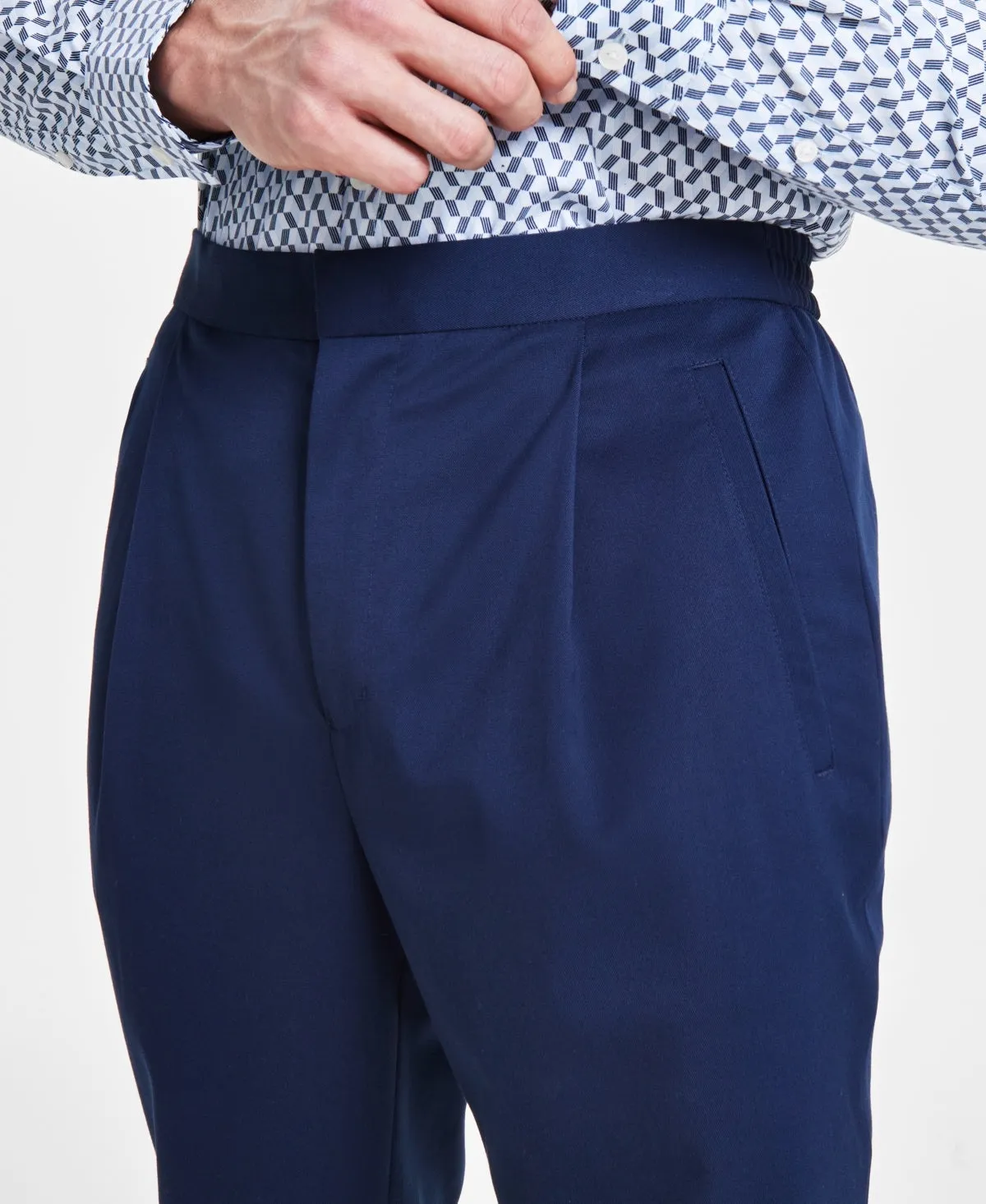 Alfani Mens Modern fit Dress Pants 36 / 32 Blue Solid Stretch