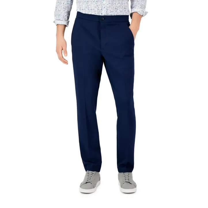 Alfani Mens Modern fit Dress Pants 36 / 32 Blue Solid Stretch