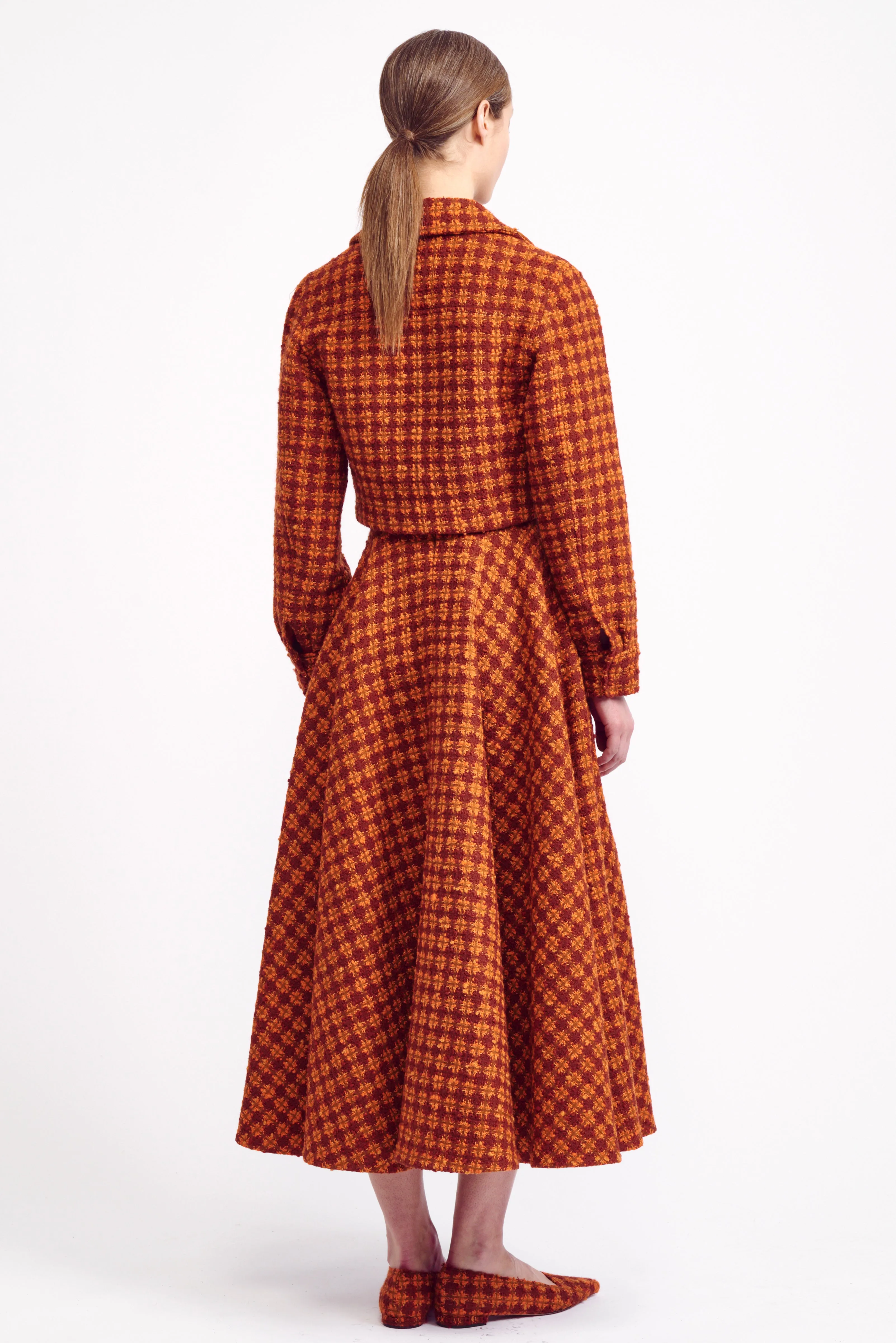 Anika Cropped Jacket in Rust & Mustard Heritage Wool