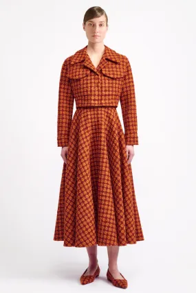 Anika Cropped Jacket in Rust & Mustard Heritage Wool