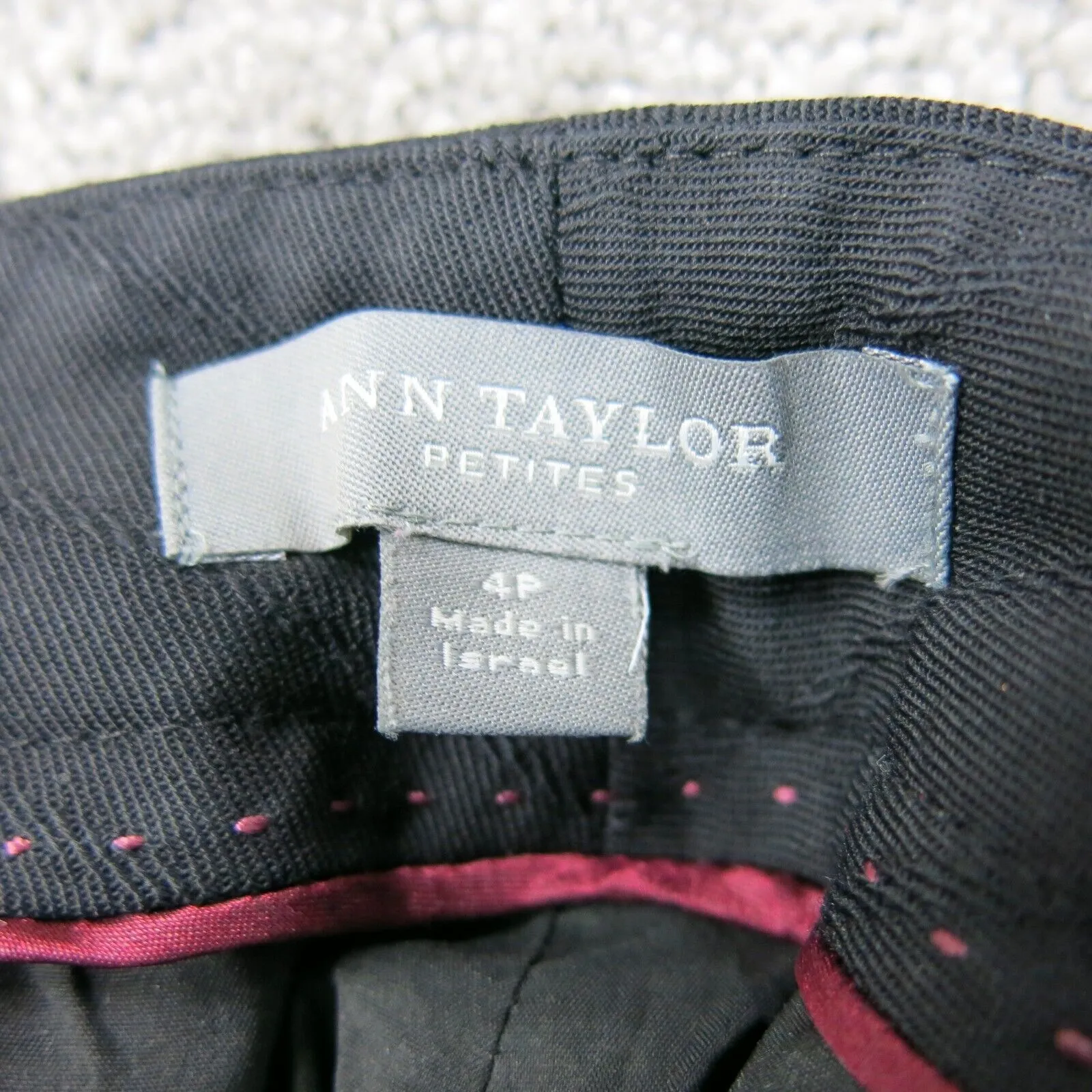 Ann Taylor Womens Striped Bootcut Leg Dress Pants Mid Rise Black Petite Size 4P