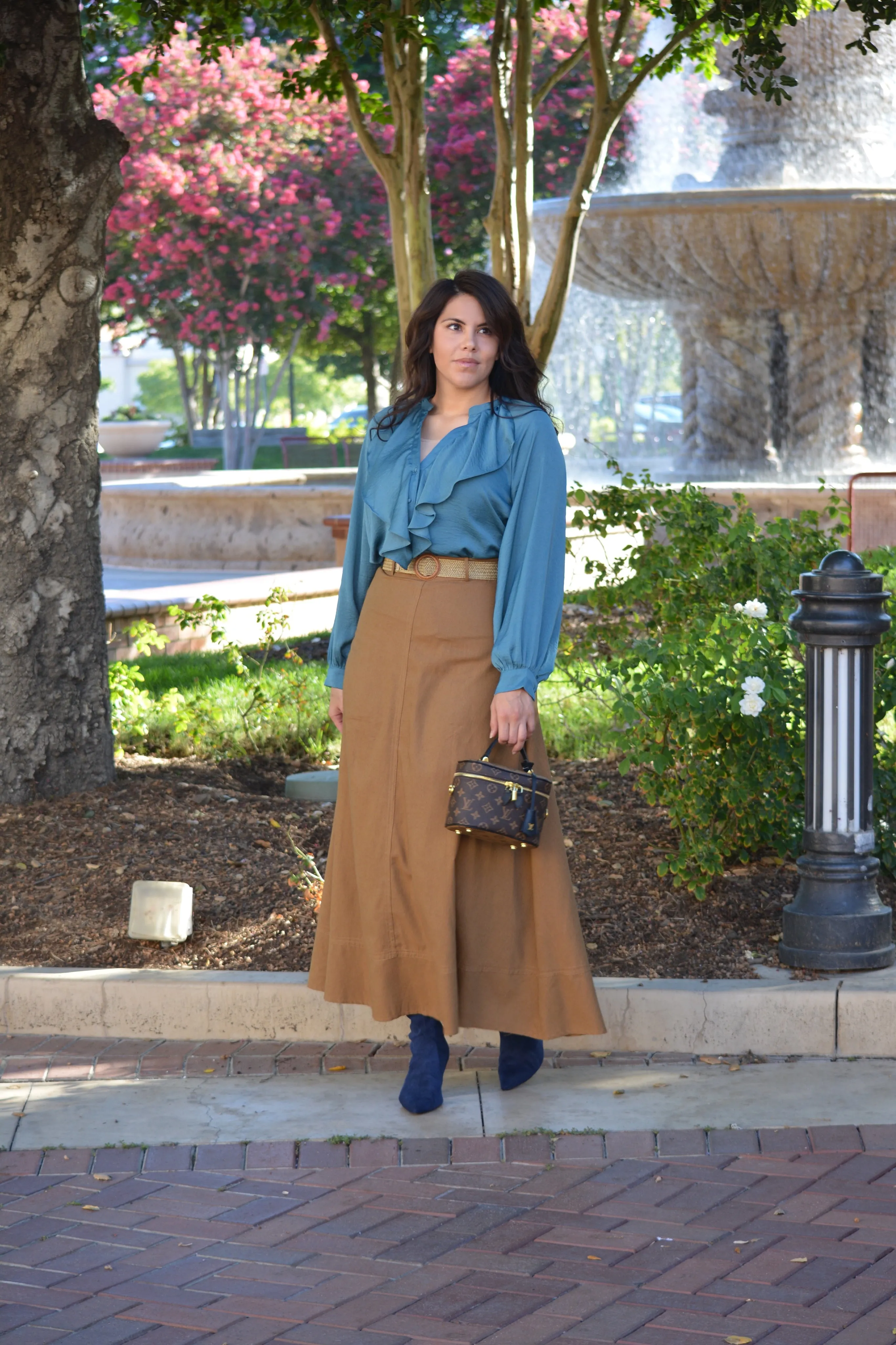 Araceli Teal Ruffled Top