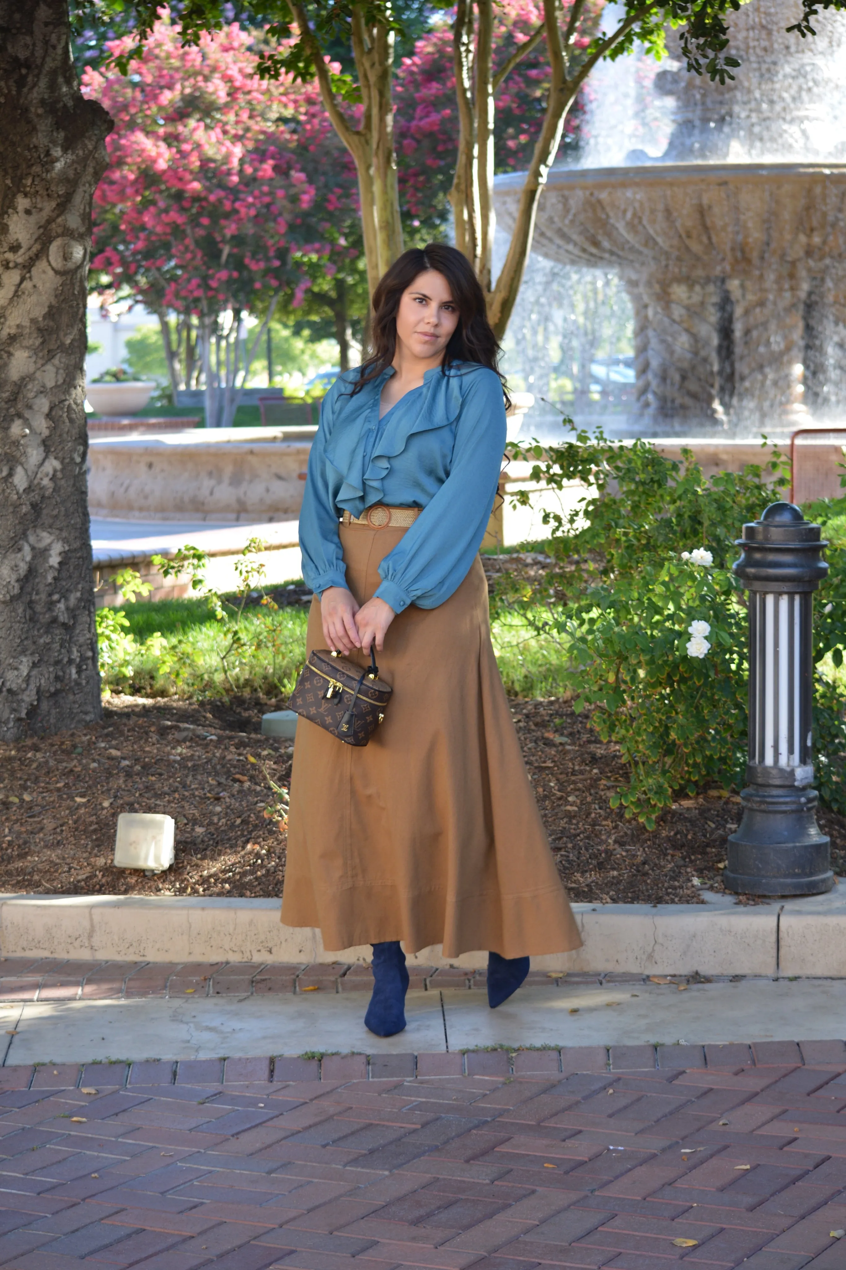 Araceli Teal Ruffled Top