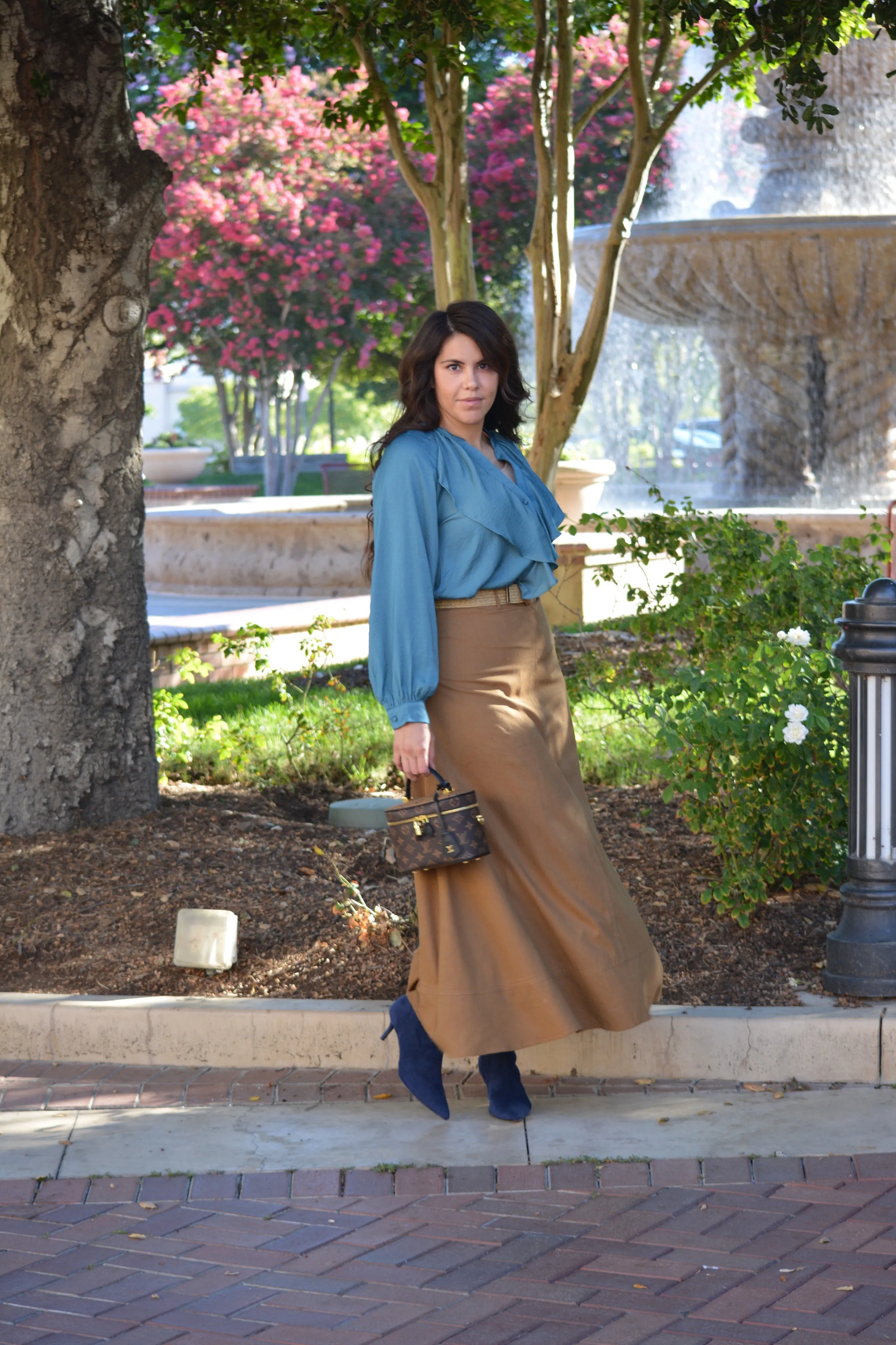 Araceli Teal Ruffled Top