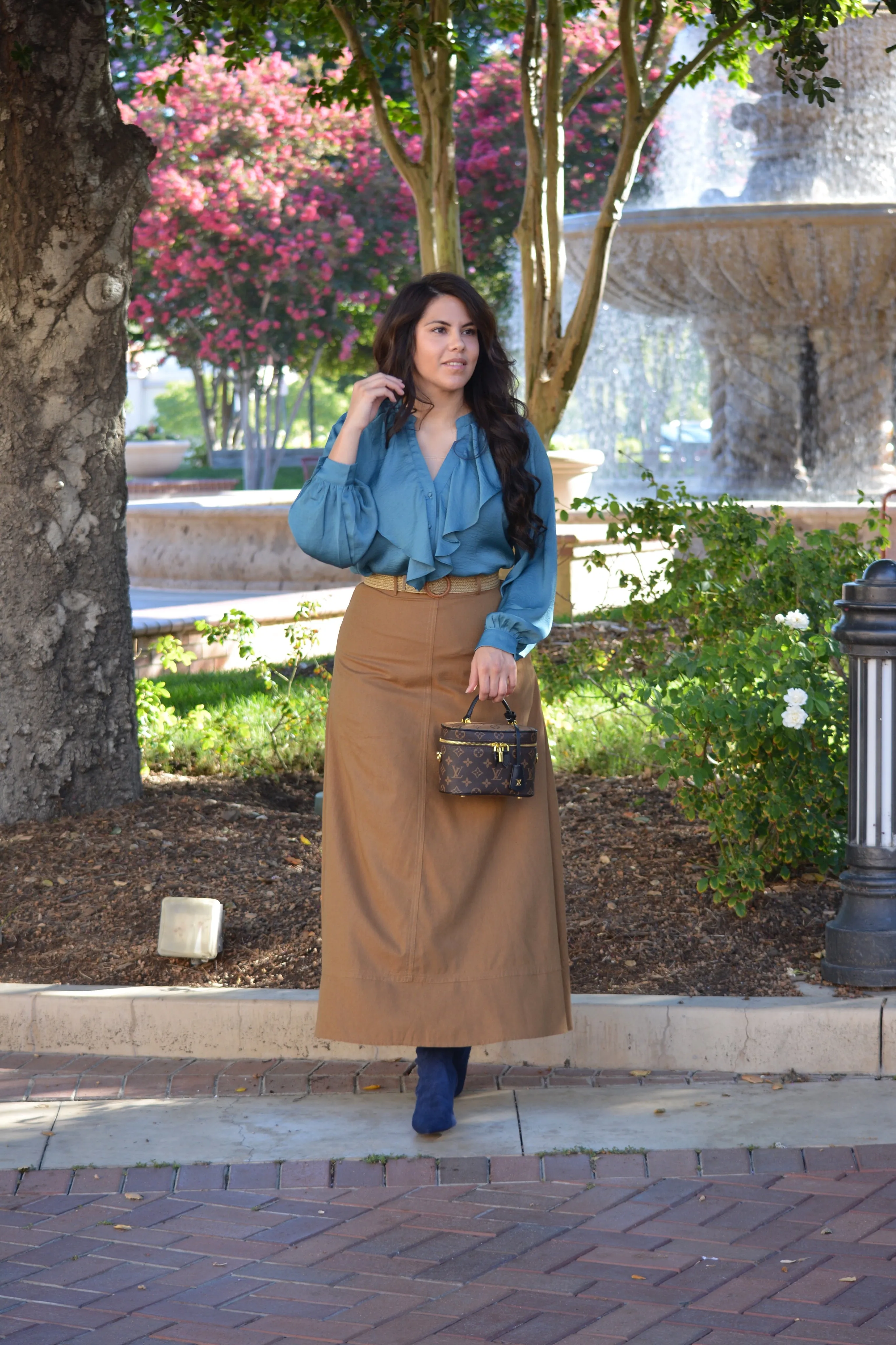 Araceli Teal Ruffled Top