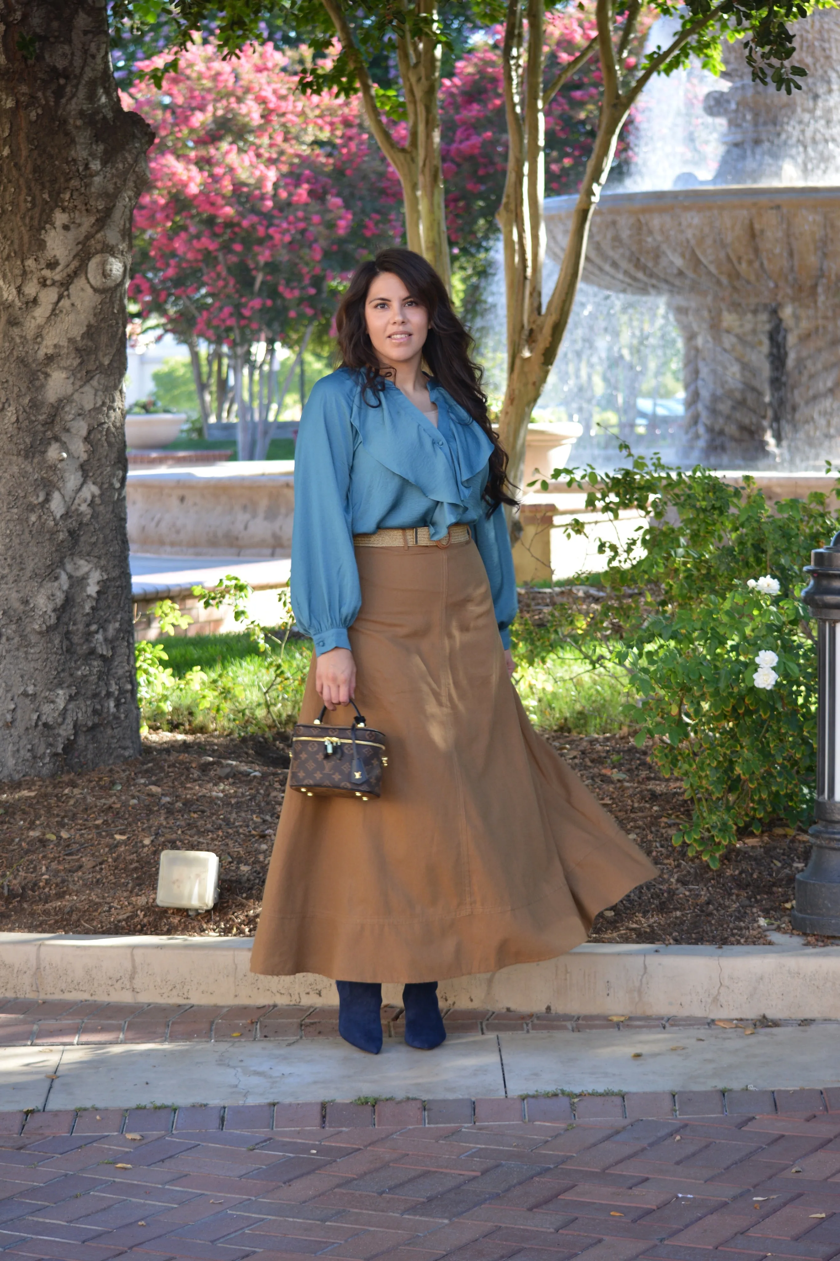 Araceli Teal Ruffled Top