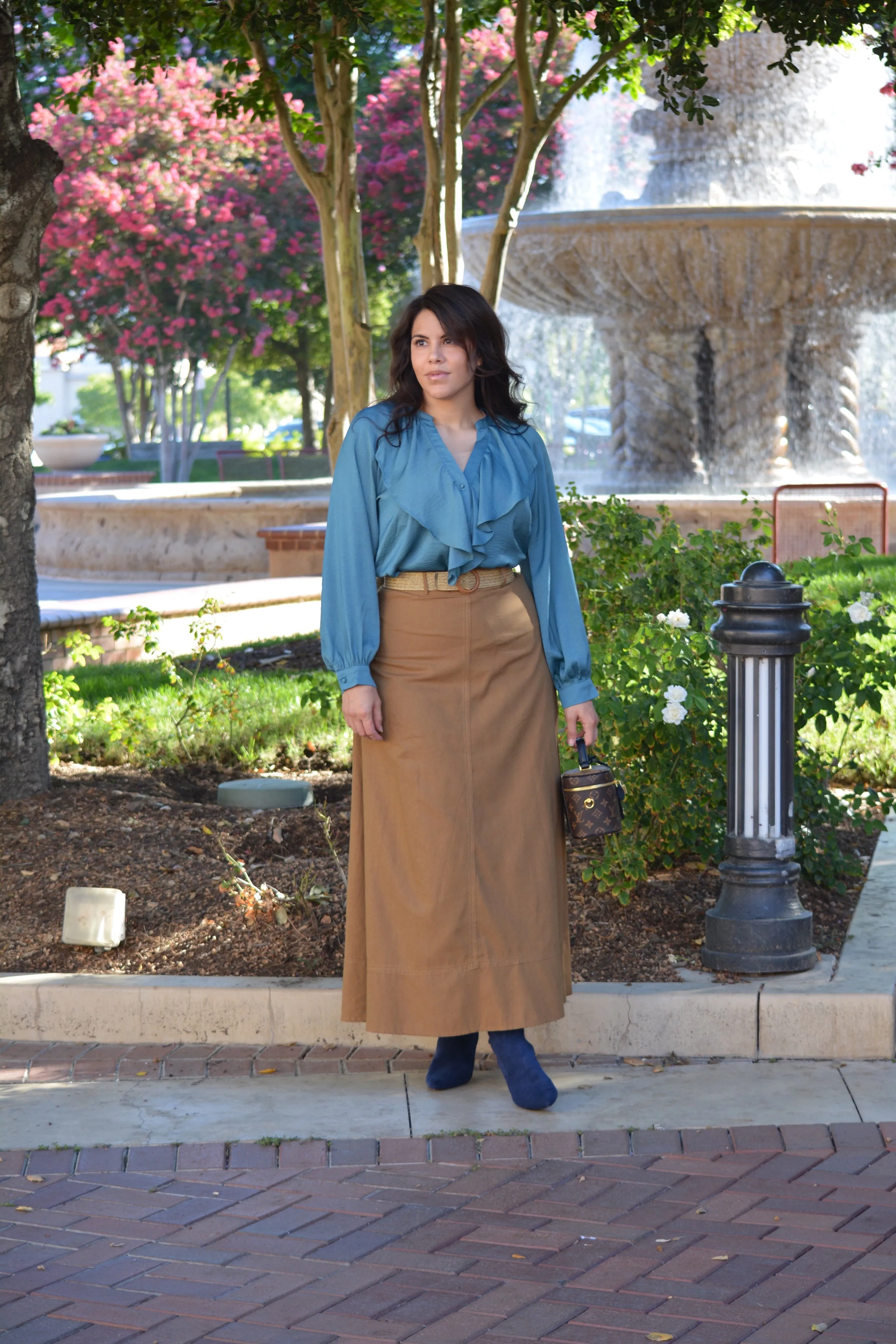 Araceli Teal Ruffled Top