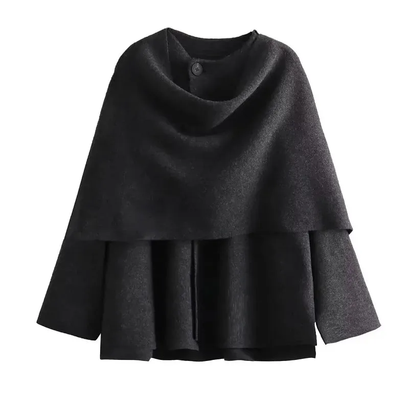 Asymmetric Scarf Padded Jacket