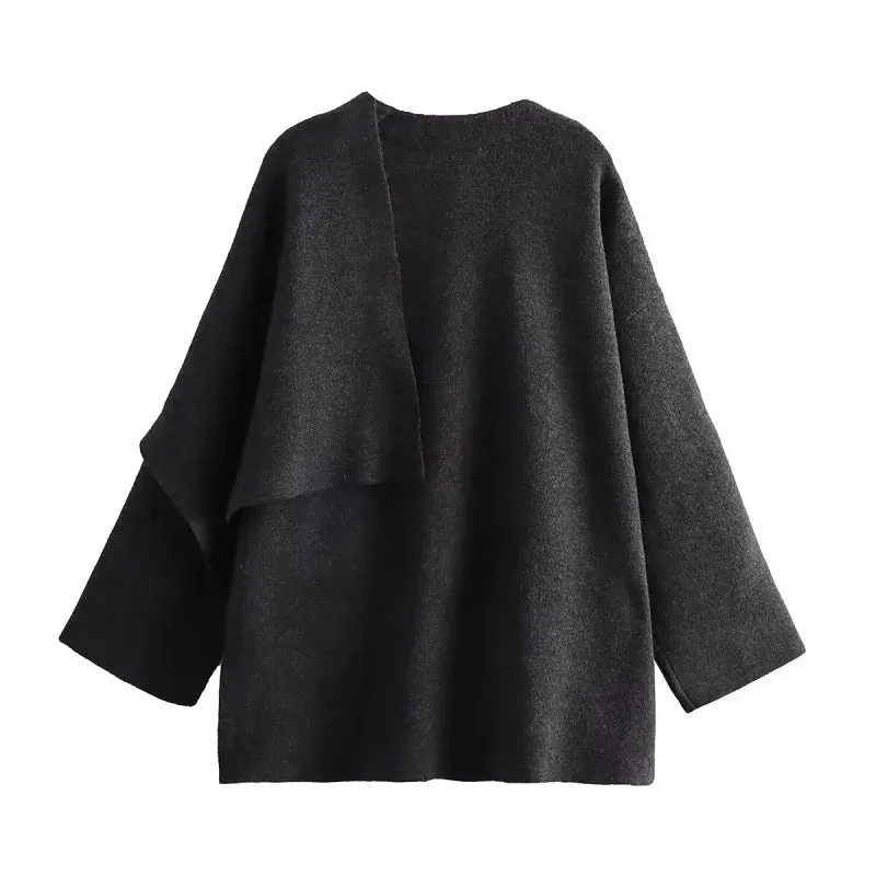 Asymmetric Scarf Padded Jacket