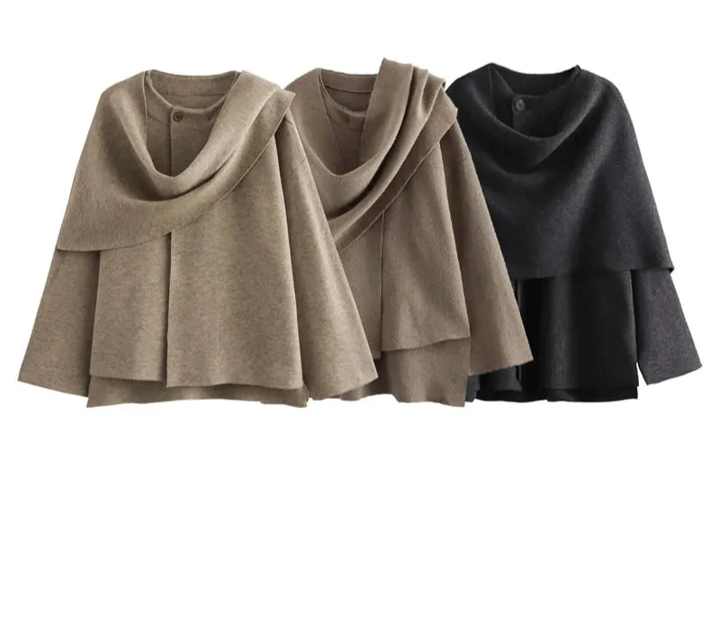 Asymmetric Scarf Padded Jacket