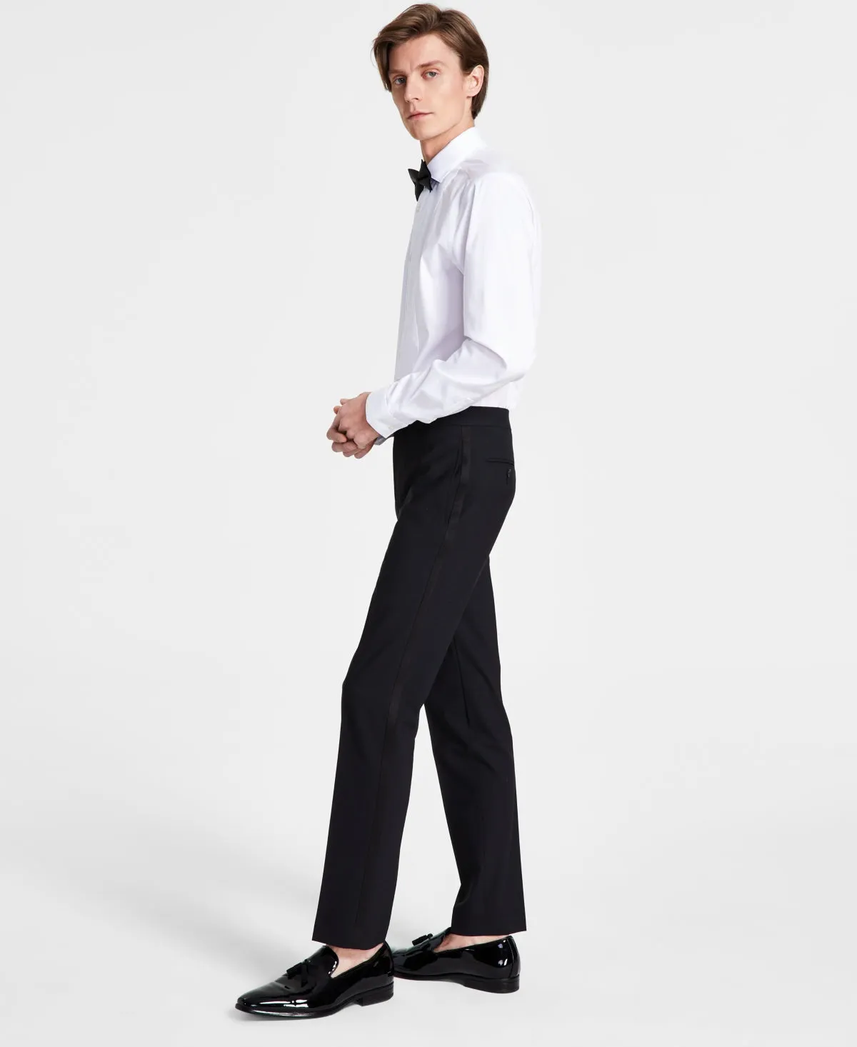 Bar Iii Mens Slim fit Dress Pants 32 / 32 Black Solid