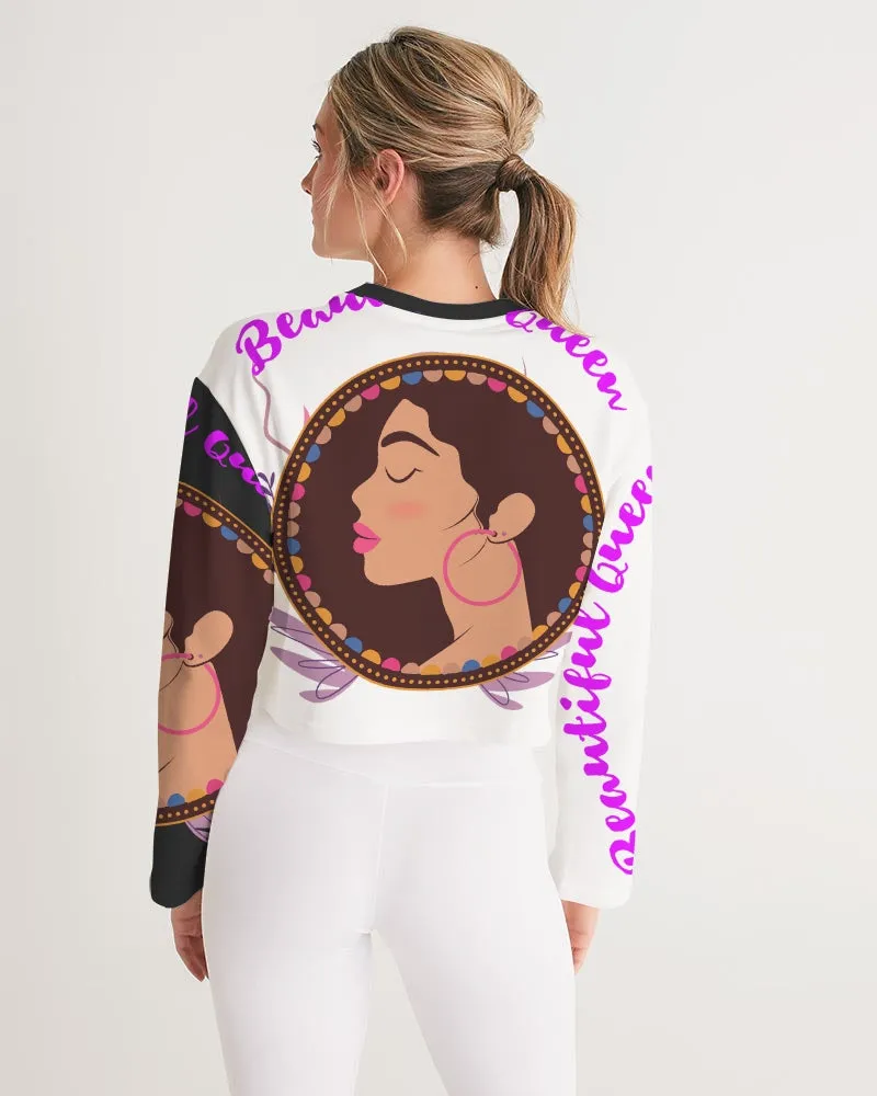 Black Beautiful queen Women's Cropped Sweatshirt