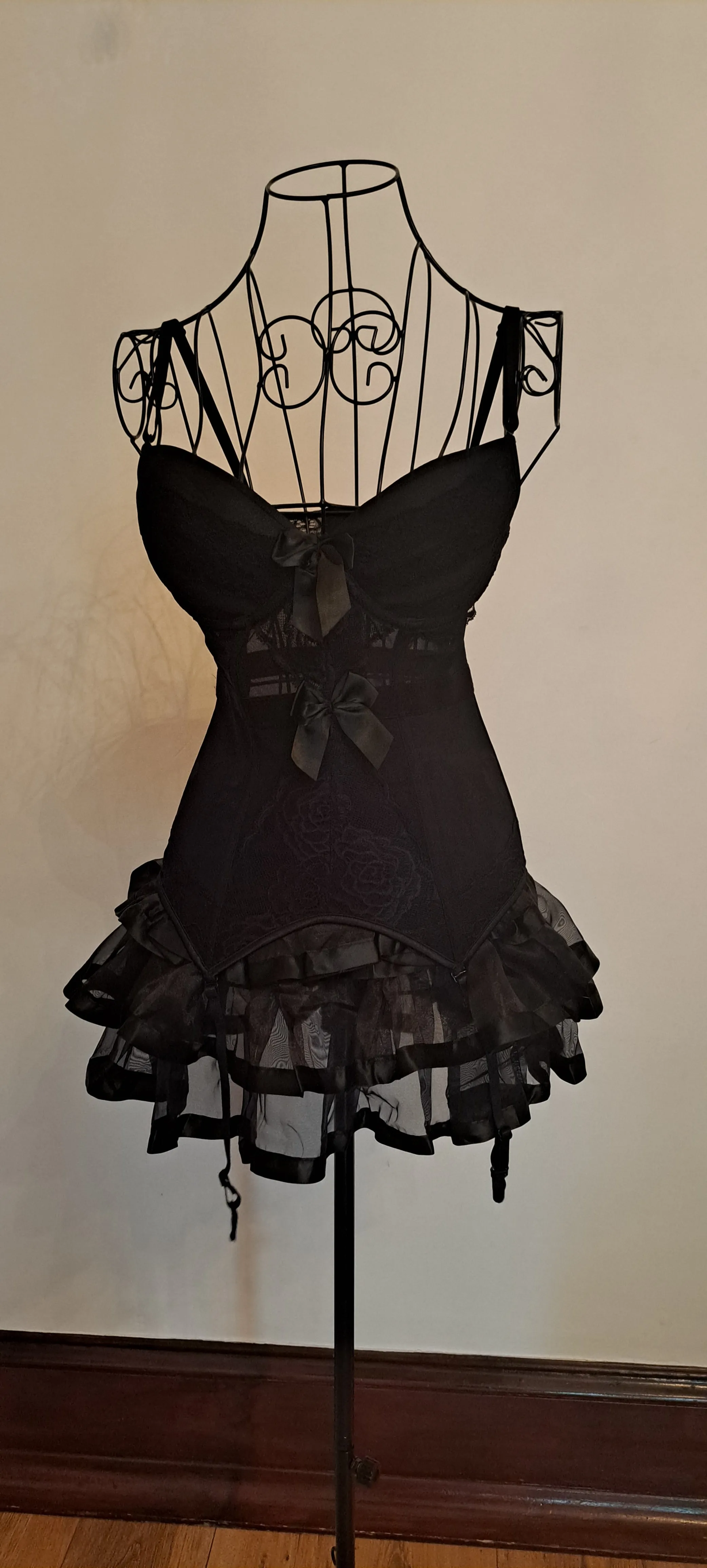 Black Organza Corset & Tutu Skirt Set