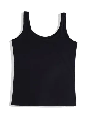 Black Round Back Slim Fit Top