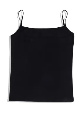 Black Square Neck Slim Fit Top