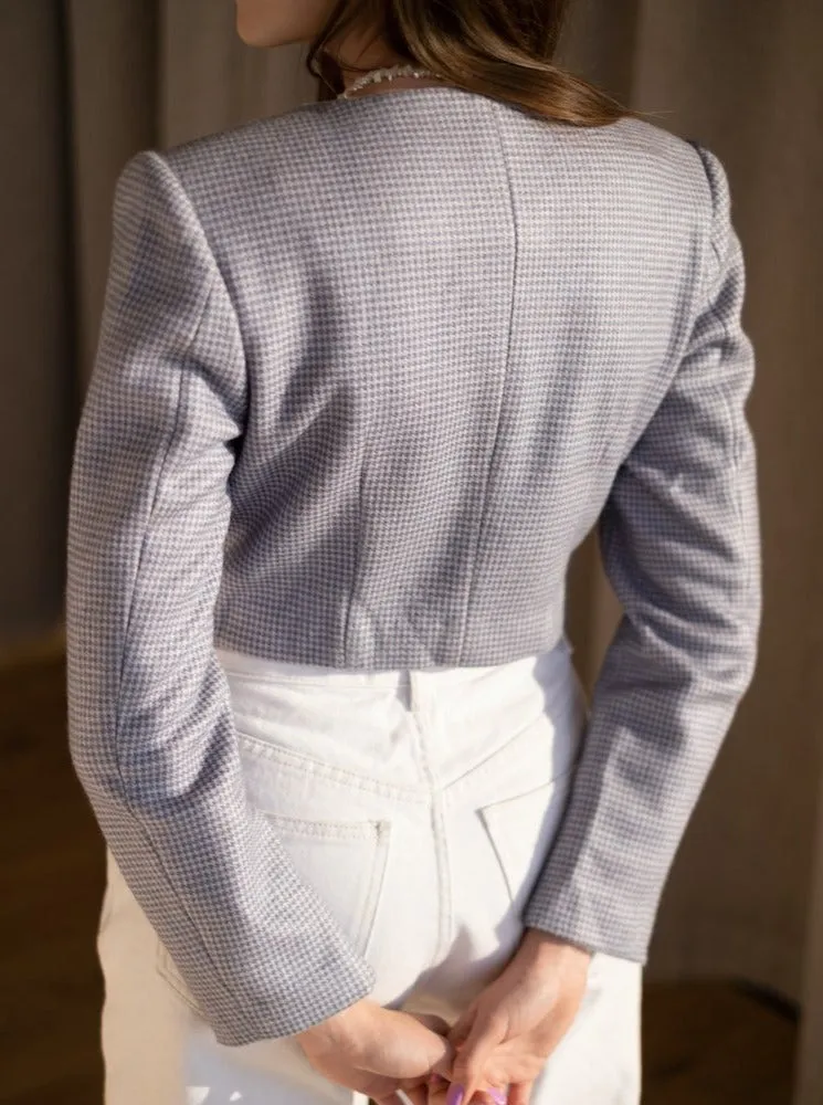 'Bubblegum' Wool Cropped Jacket