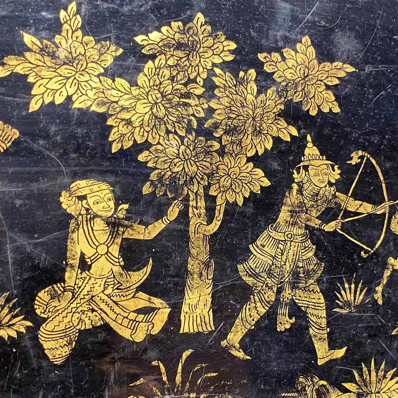 Burmese Lacquer Ramayana Tray