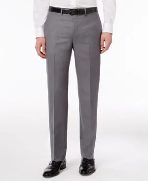 Calvin Klein Mens Slim fit Dress Pants 36 / 30 Grey Solid