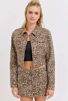 Cello Jeans Elizabeth Leopard Cropped Jacket – Bold, Trendy & Chic