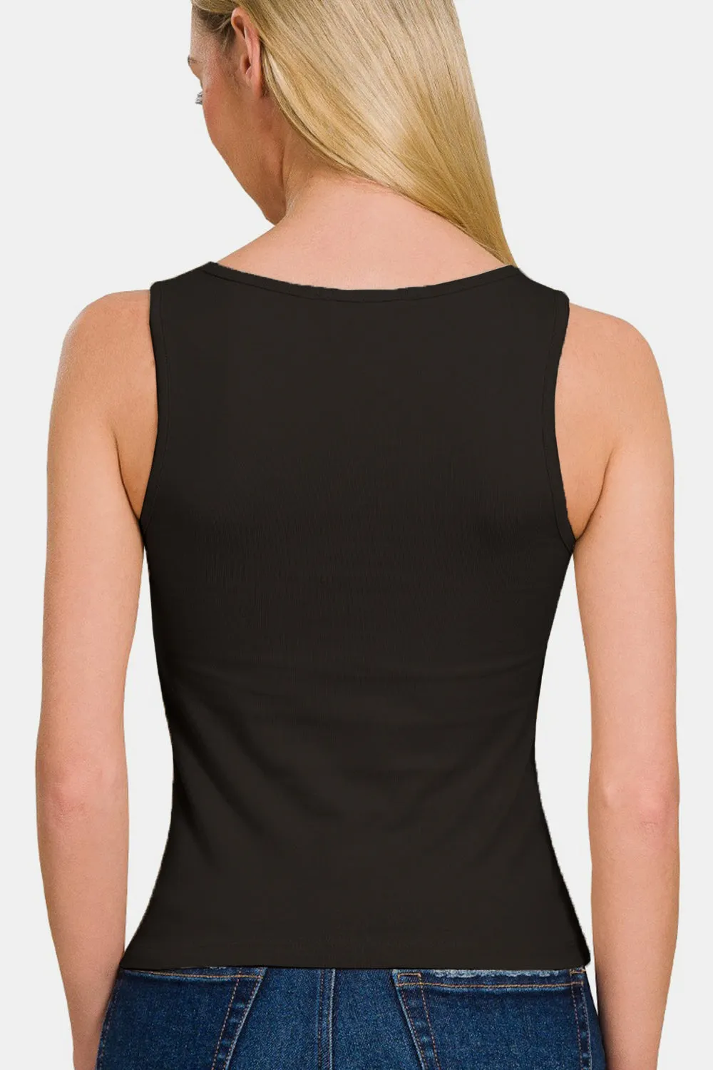 Cotton Square Neck Cropped Top
