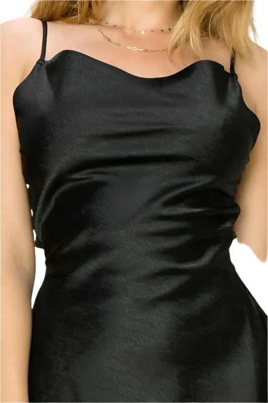 Cowl Neck Slip Mini Dress