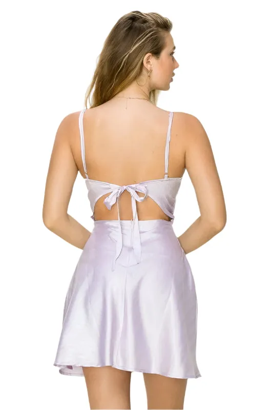 Cowl Neck Slip Mini Dress