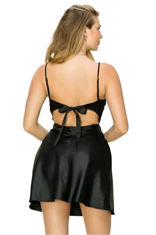 Cowl Neck Slip Mini Dress