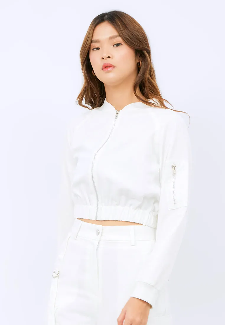Cropped Bomber Jacket