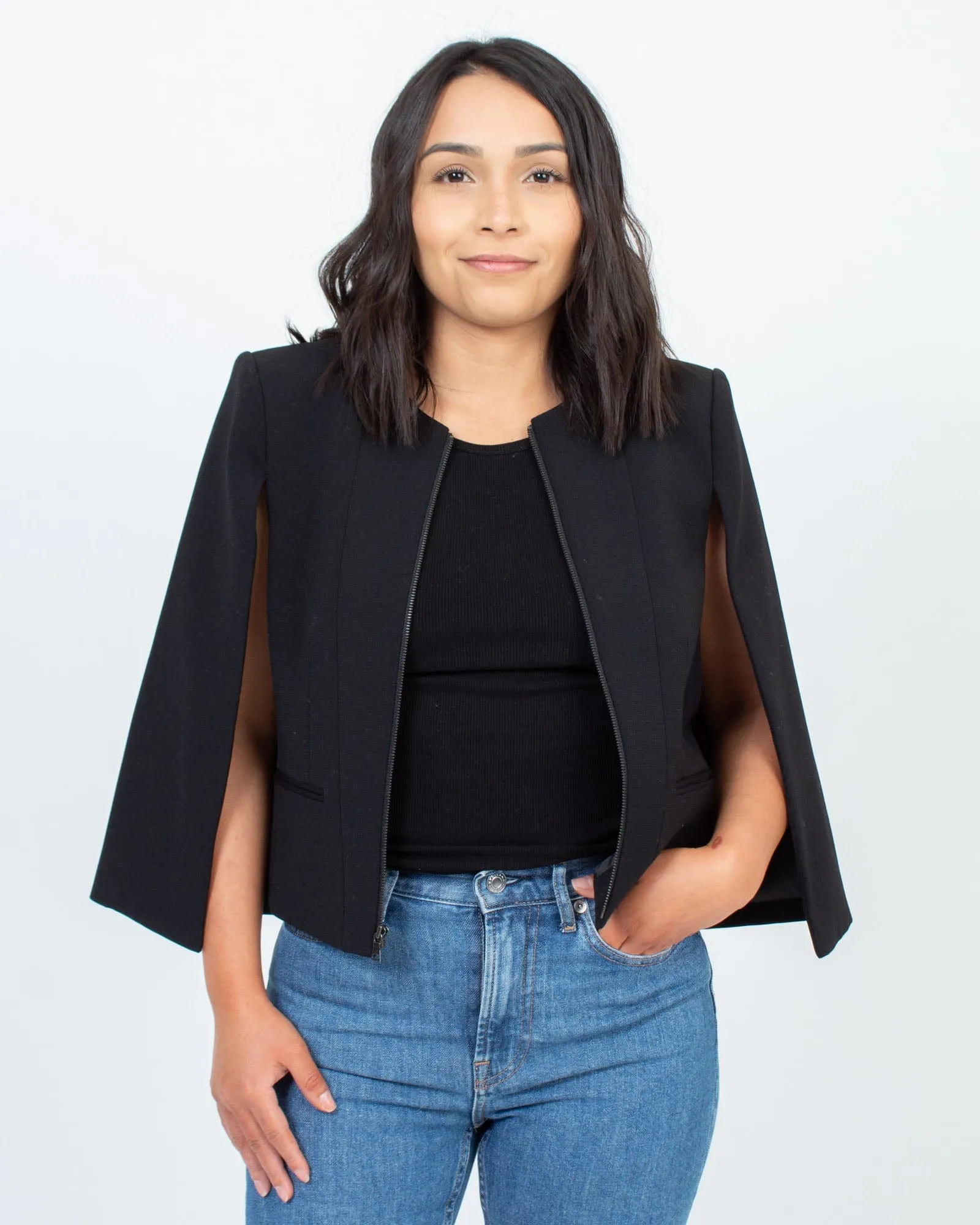 Cropped Cape Jacket