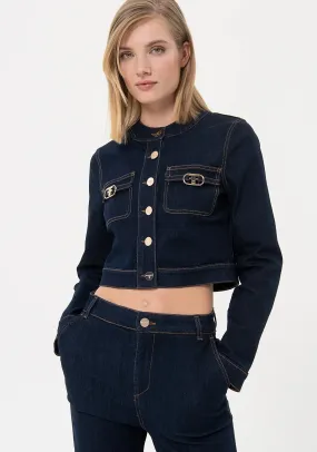 CROPPED DENIM RAW BLAZER BY FRACOMINA SPRING 25
