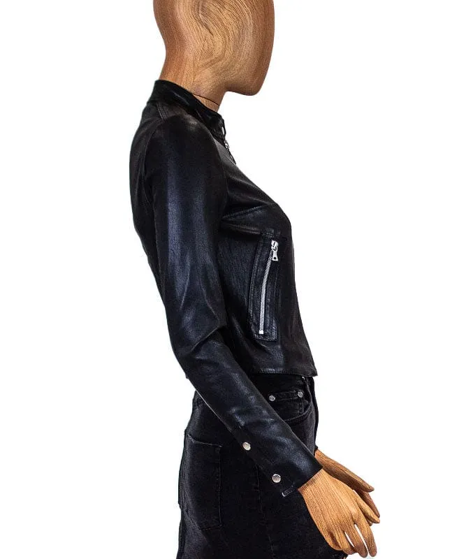 Cropped Leather Jacket