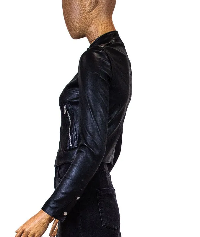 Cropped Leather Jacket