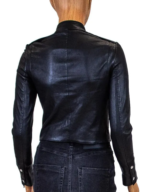 Cropped Leather Jacket
