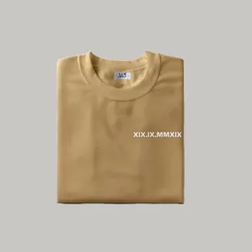 Date Printed round neck T-Shirt custom