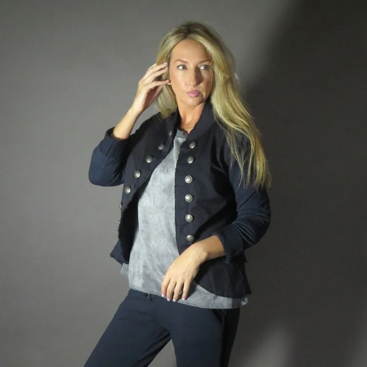D.E.C.K By Decollage 522218 New Napolean Military Style Stretchy Shorter Jacket (8 Colours)