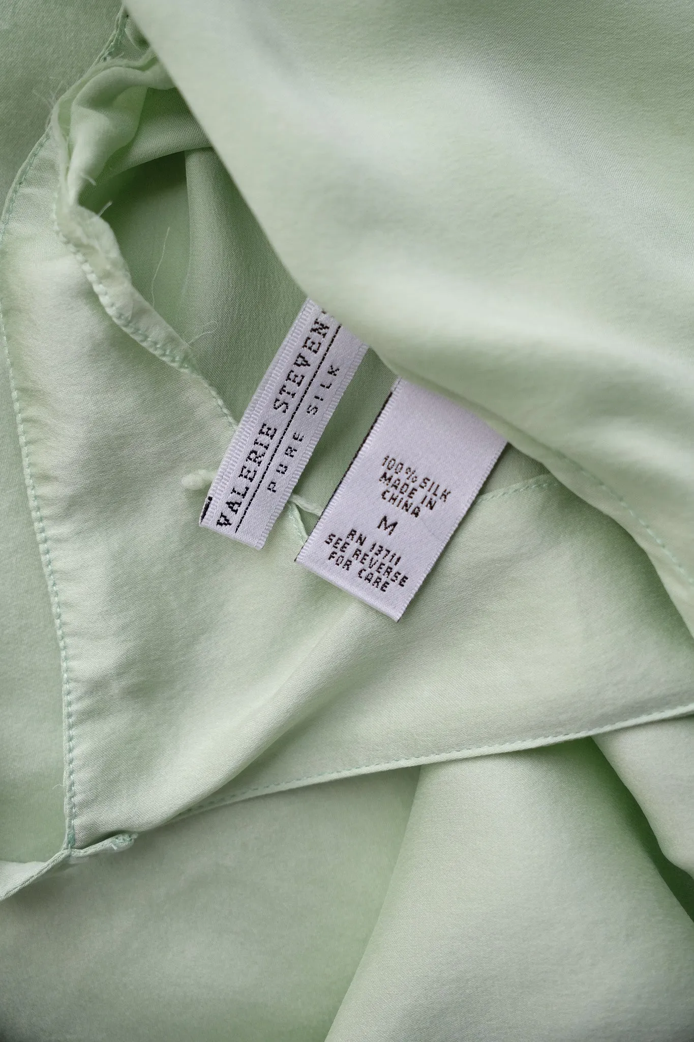 Delightful 1990's Pistachio Green Silk Bias Cut Slip Dress / Sz M