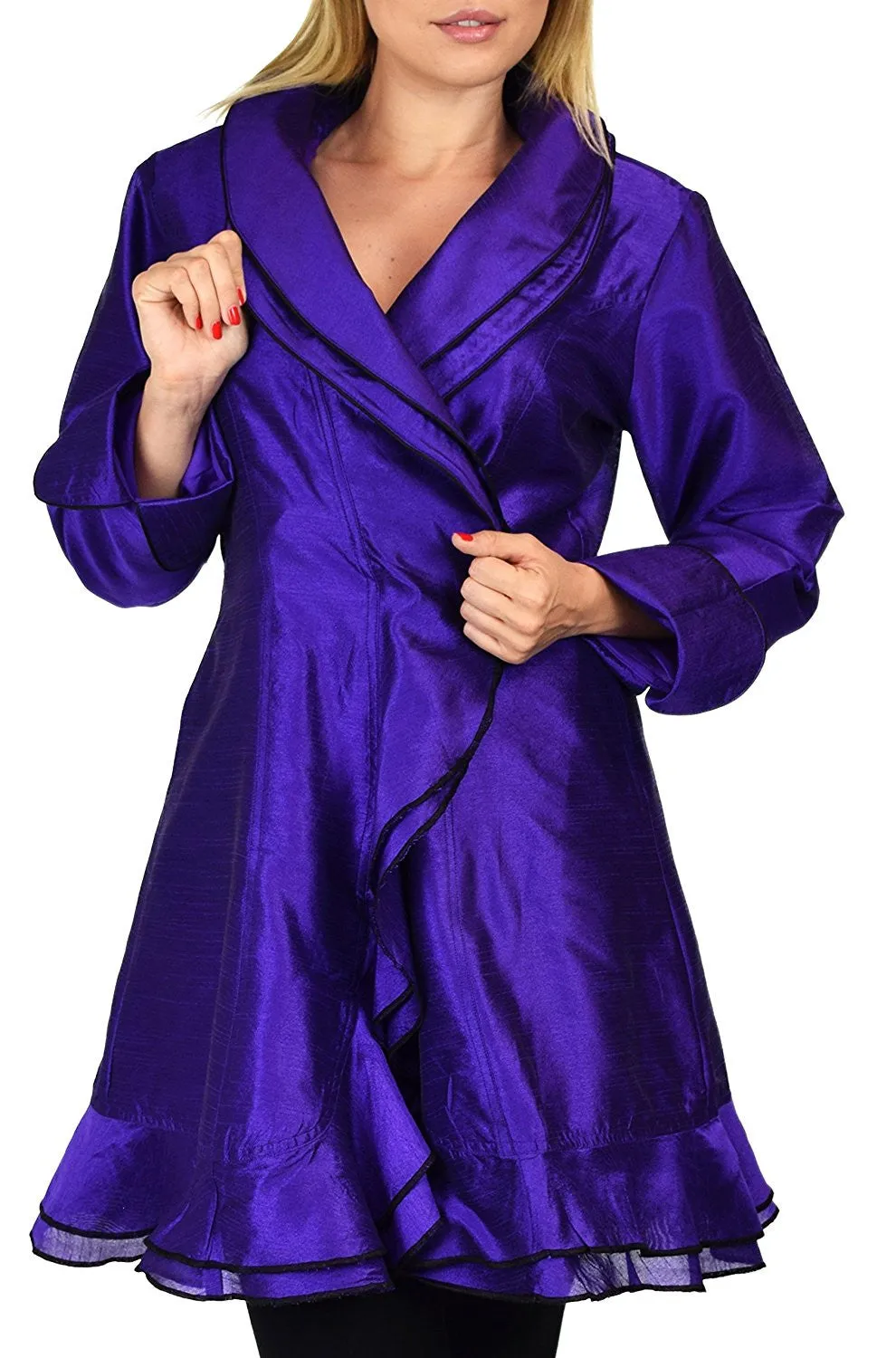 Designer Jacket, Poly Silk Jacket, Women Jacket, Dupioni Silk Blazer Jacket | Regular & Plus Sizes