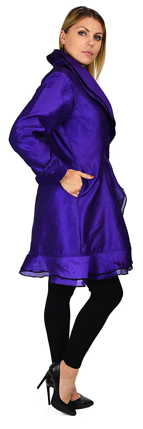Designer Jacket, Poly Silk Jacket, Women Jacket, Dupioni Silk Blazer Jacket | Regular & Plus Sizes