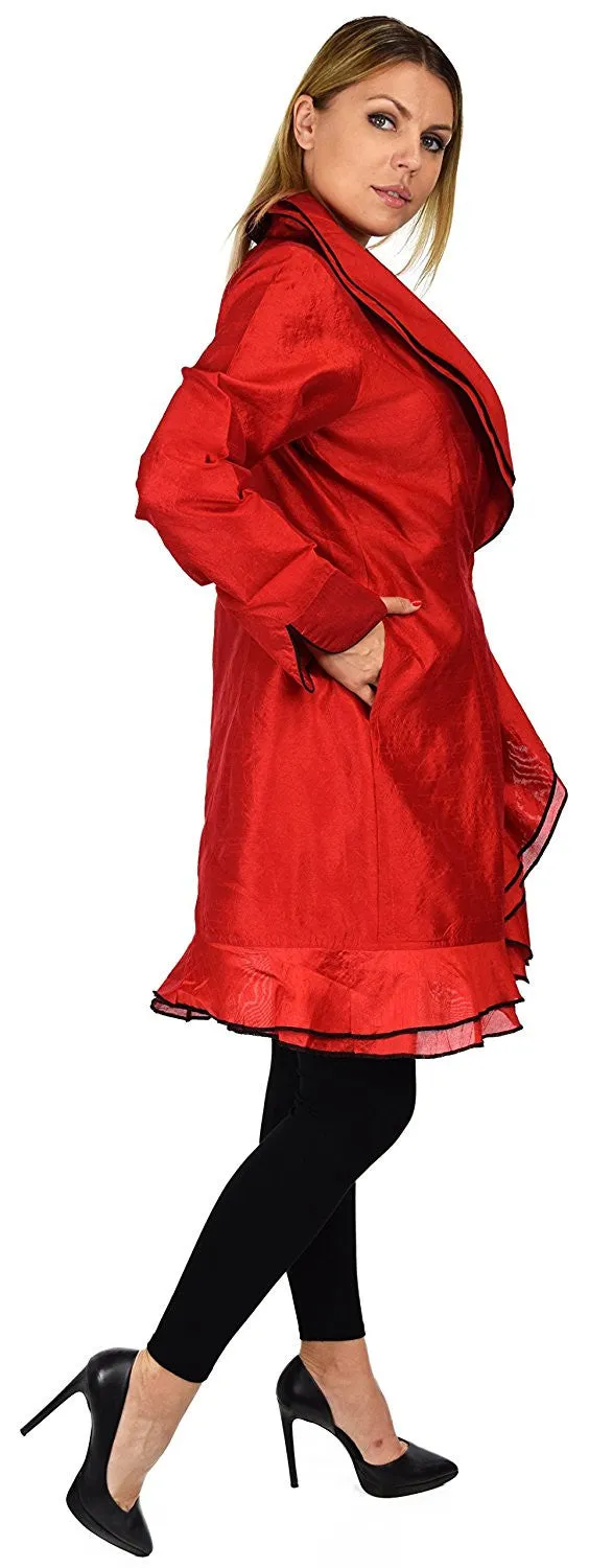 Designer Jacket, Poly Silk Jacket, Women Jacket, Dupioni Silk Blazer Jacket | Regular & Plus Sizes