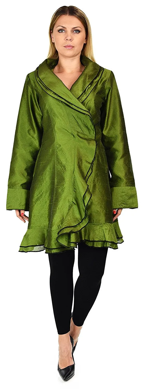 Designer Jacket, Poly Silk Jacket, Women Jacket, Dupioni Silk Blazer Jacket | Regular & Plus Sizes