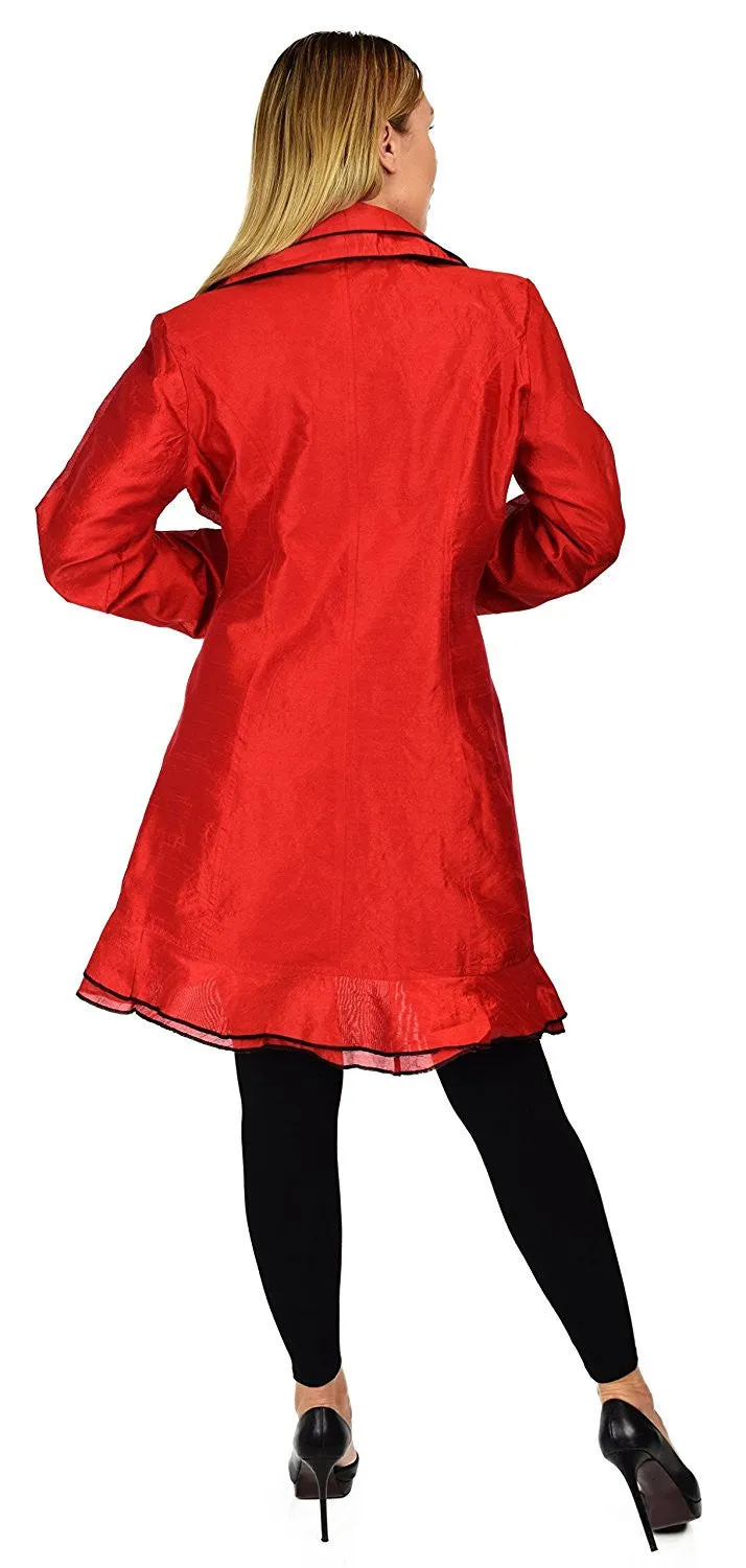 Designer Jacket, Poly Silk Jacket, Women Jacket, Dupioni Silk Blazer Jacket | Regular & Plus Sizes