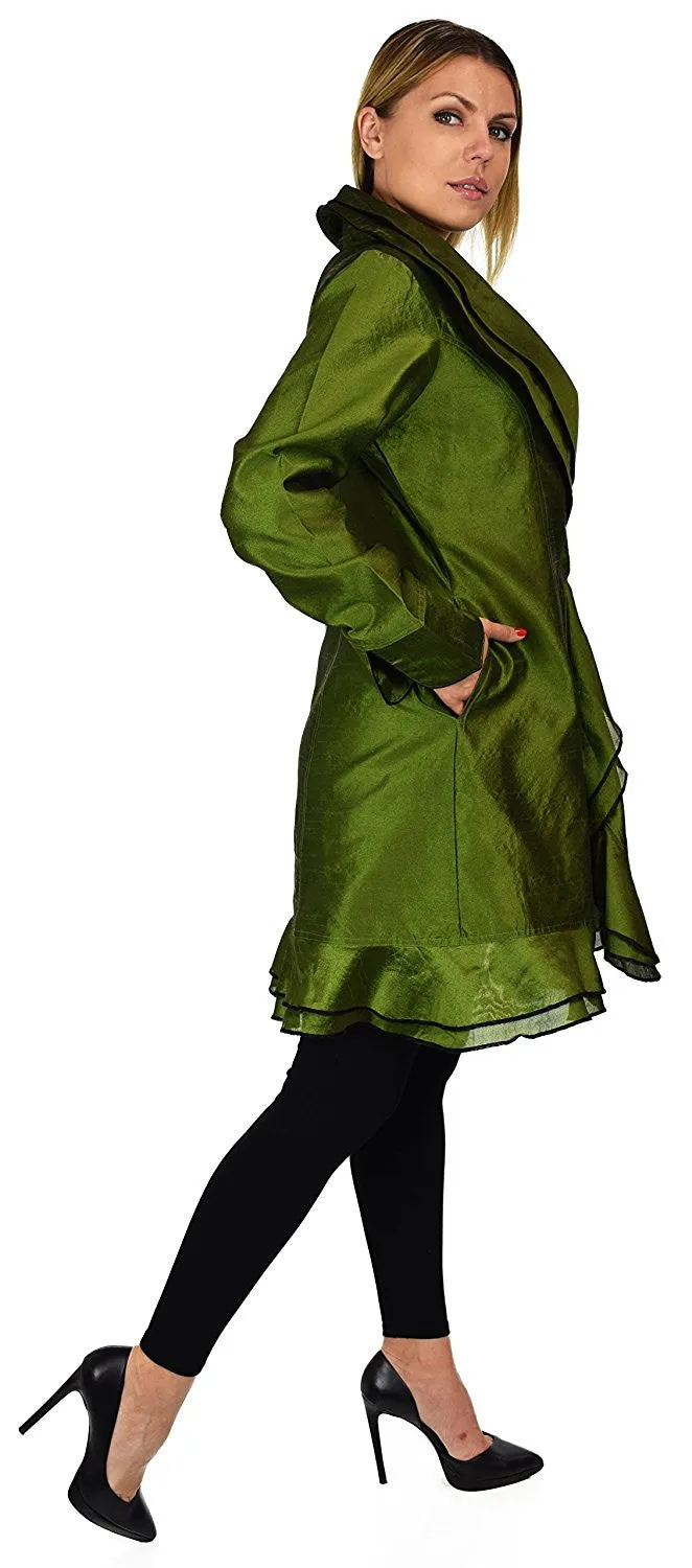 Designer Jacket, Poly Silk Jacket, Women Jacket, Dupioni Silk Blazer Jacket | Regular & Plus Sizes