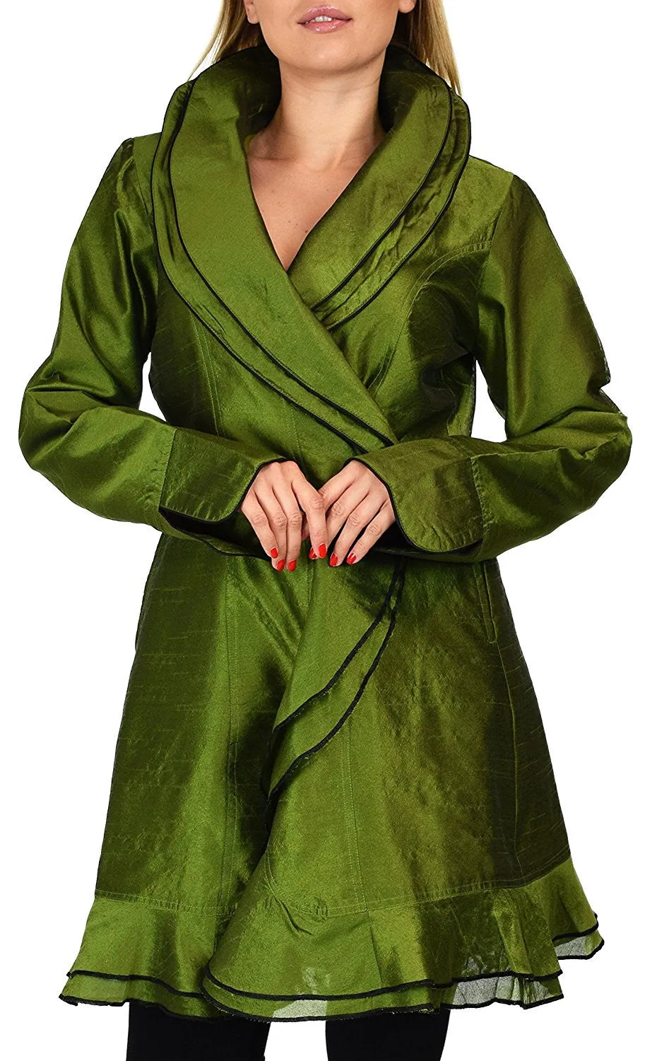Designer Jacket, Poly Silk Jacket, Women Jacket, Dupioni Silk Blazer Jacket | Regular & Plus Sizes