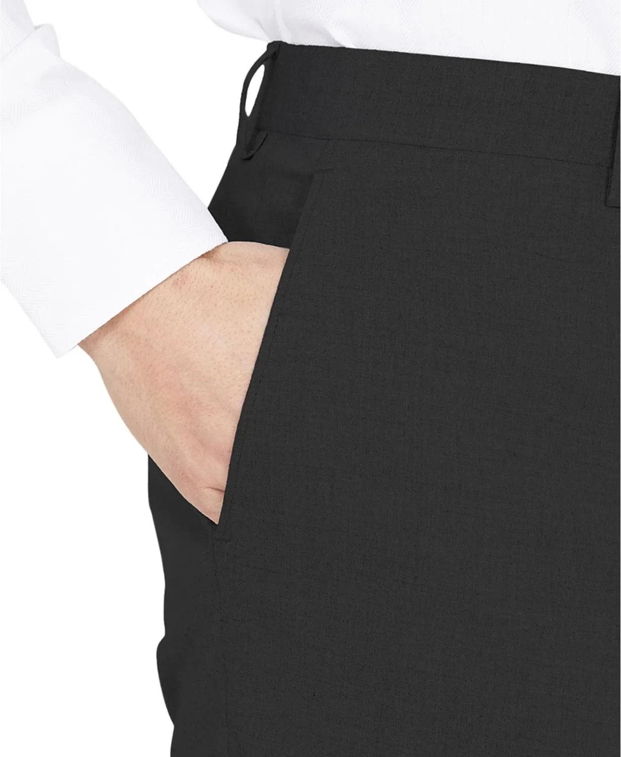 Dkny Mens Modern fit Dress Pants 36 / 30 Black Solid Stretch