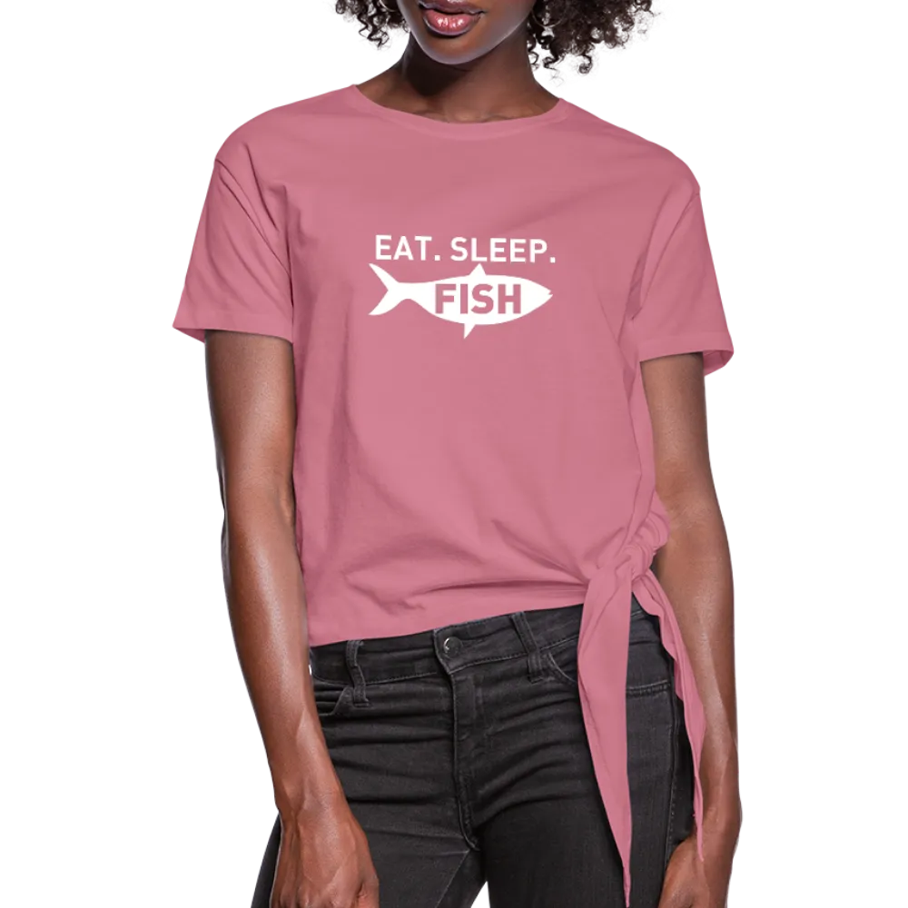 Eat Sleep Fish Women's Knotted T-Shirt